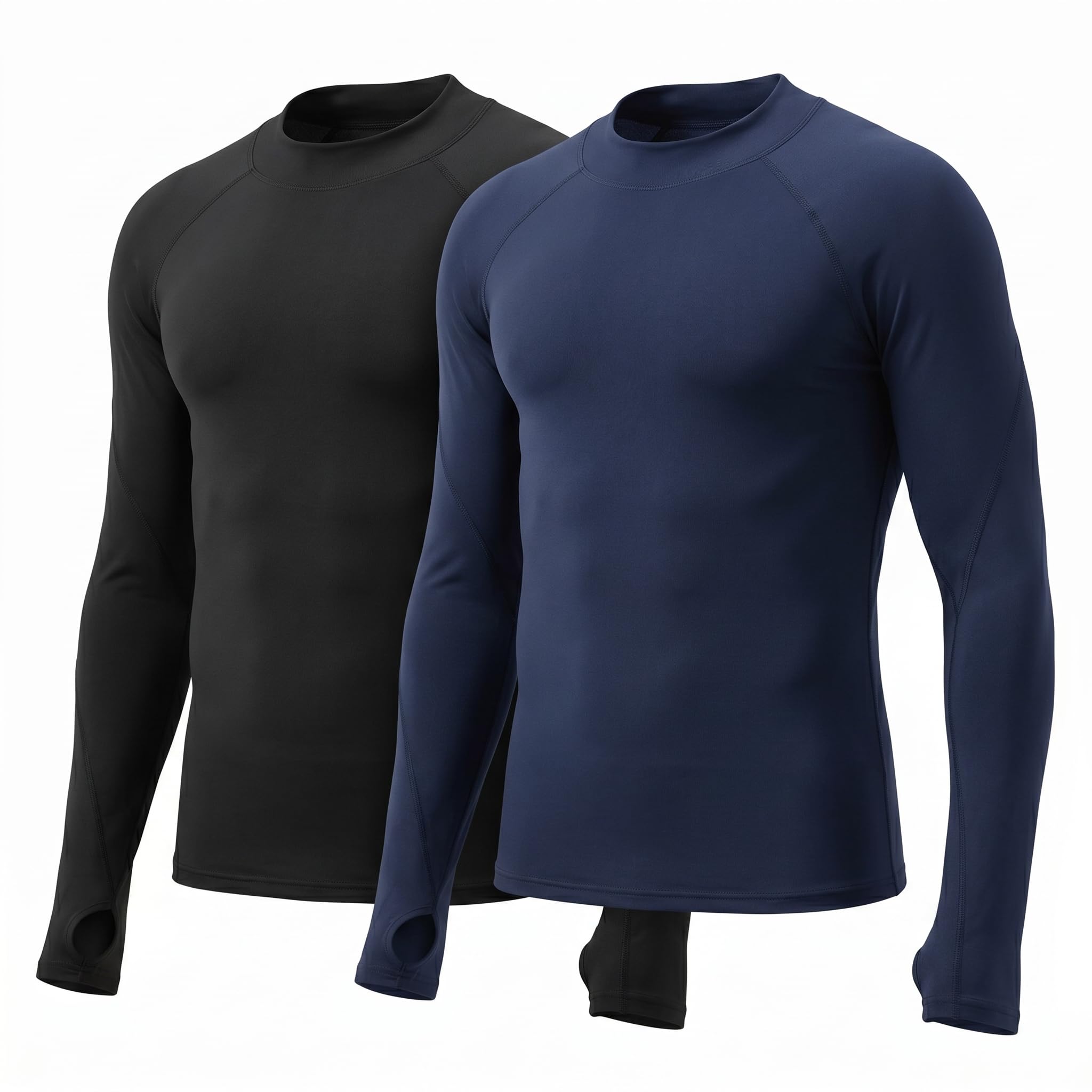 YUSHOW 2er Pack Thermoshirt Herren Langarm Winter Funktionsu