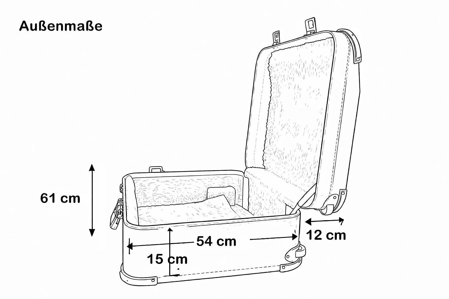 Akkordeonkoffer Trolley 120+ Bass WoidBua Premium braun 59x50x25 cm – robuster Rollkoffer mit Griff & Polsterung – Akkordeon Case mit Rollen für sicheren Transport – Zubehör für Musiker & Profis