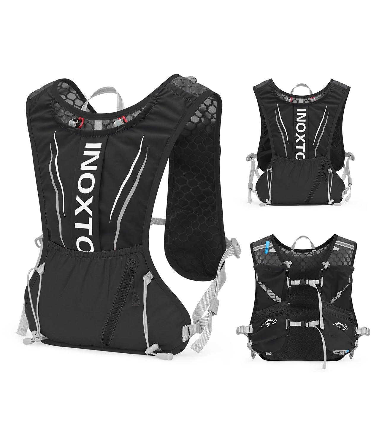 INOXTO Laufrucksack, 5L Leichter Trinkbeutel, geeignet für Outdoor-Wandern, Radwettbewerb, Bergsteiger-Trinkweste, Rucksack, Herren und Damen