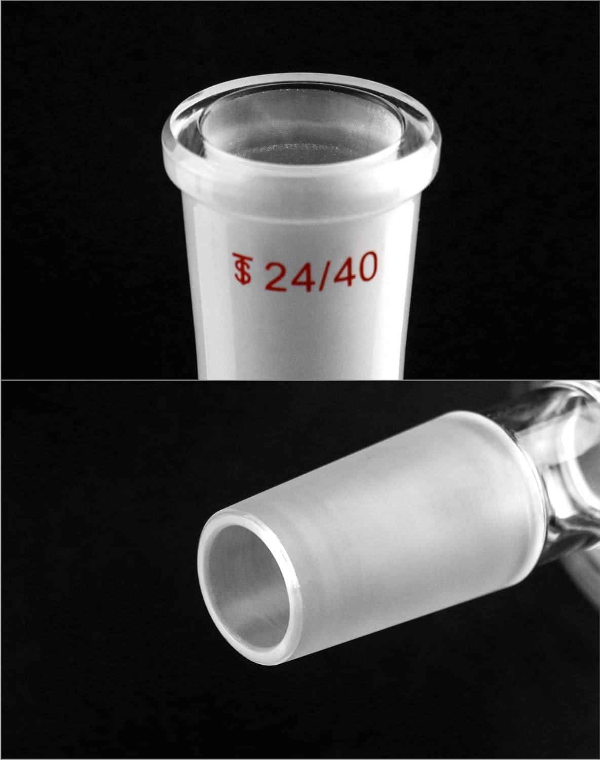 QWORK Lab Distillation Glass Bottle, 500ml 24/40 Chromatography Reservoir Flask, 1 Pack