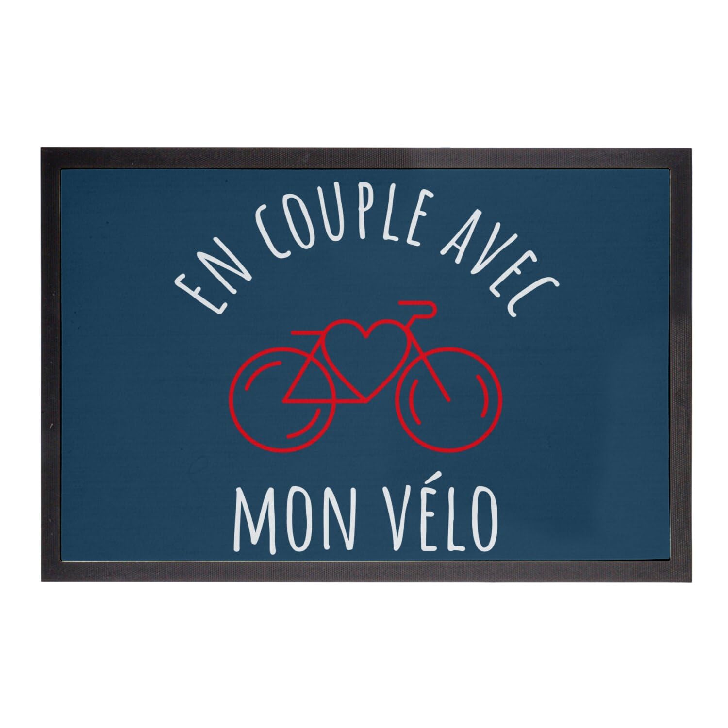 Paillasson Bleu Cyclisme France 75x50cm pour Entrée Tapis Vélo
