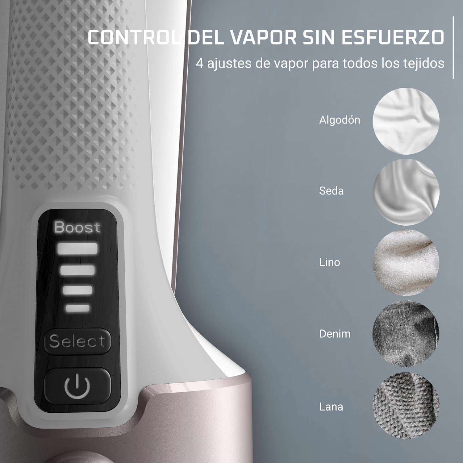 Rowenta Pure Force, Plancha de vapor vertical 2 en 1, Uso vertical/horizontal, Vapor potente, Se calienta en 25s, Depósito de agua extraíble de 180ml, Elimina hasta el 99,99% de bacterias, DR8720F0
