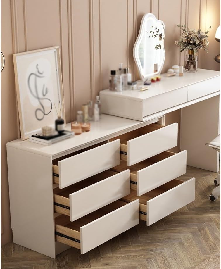 フレンチカントリー北欧調ホワイトチェストサイドキャビネット二点