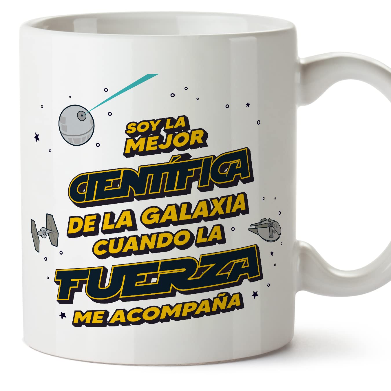 MUGFFINS Tazas para JEFE hombre - En Español - Mejor de la Galaxia Cuando Fuerza me Acompaña - 11 oz / 330 ml - Regalo original y divertido — view 353
