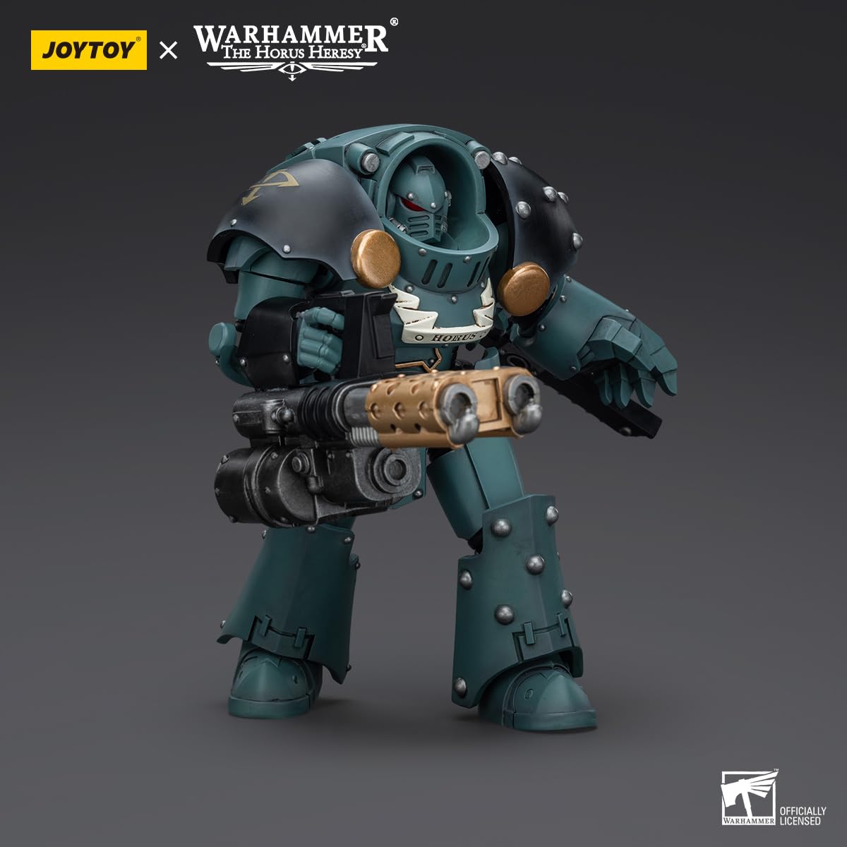 JOYTOY Warhammer 40k The Horus Heresy Sons of Horus Tartaros Terminator Squad Terminator with Heavy Flamer and Chainfist 1/18 Scale Collectible Action Figure - Image 4