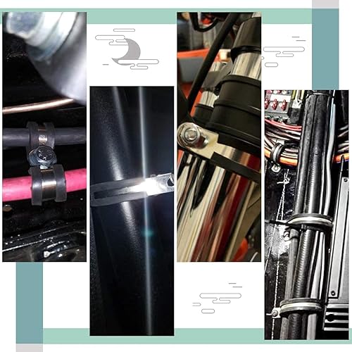 Miniatura 7 de Abrazaderas aisladas acolchadas de goma con pernos, abrazaderas de cable de acero inoxidable 304, abrazadera de metal a prueba de golpes tipo R,