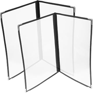 2Pcs Transparent PVC Menu Binder Looseleaf Menu Cover with Rounded Edges High Capacity for Restaurants Cafes Bars Food Drink Venues