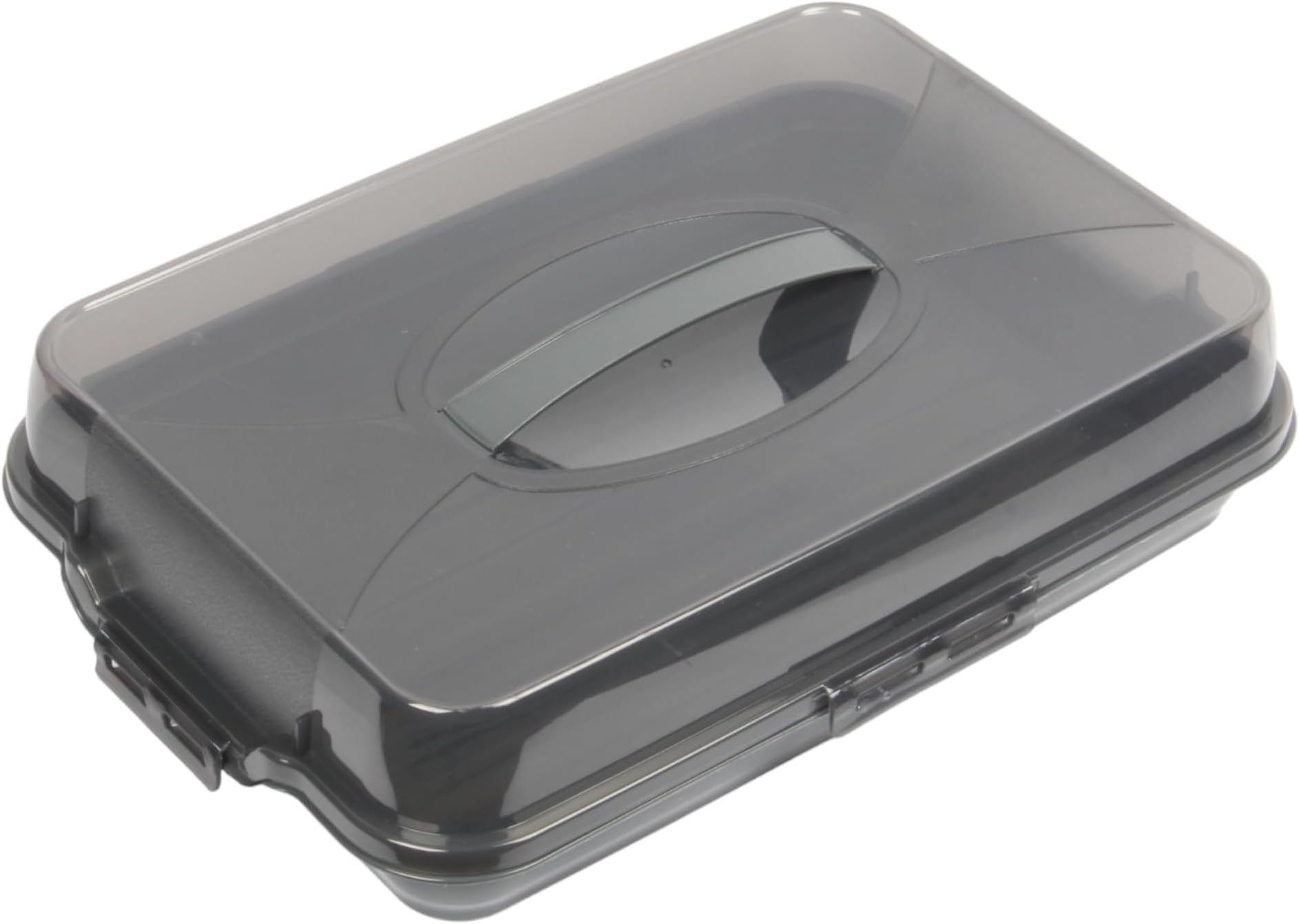 Jolie Max Large Rectangular Cake Carriers. Cake & Cupcake Box with Transparent Lid and Handle. BPA Free. (Dark Antrasit)
