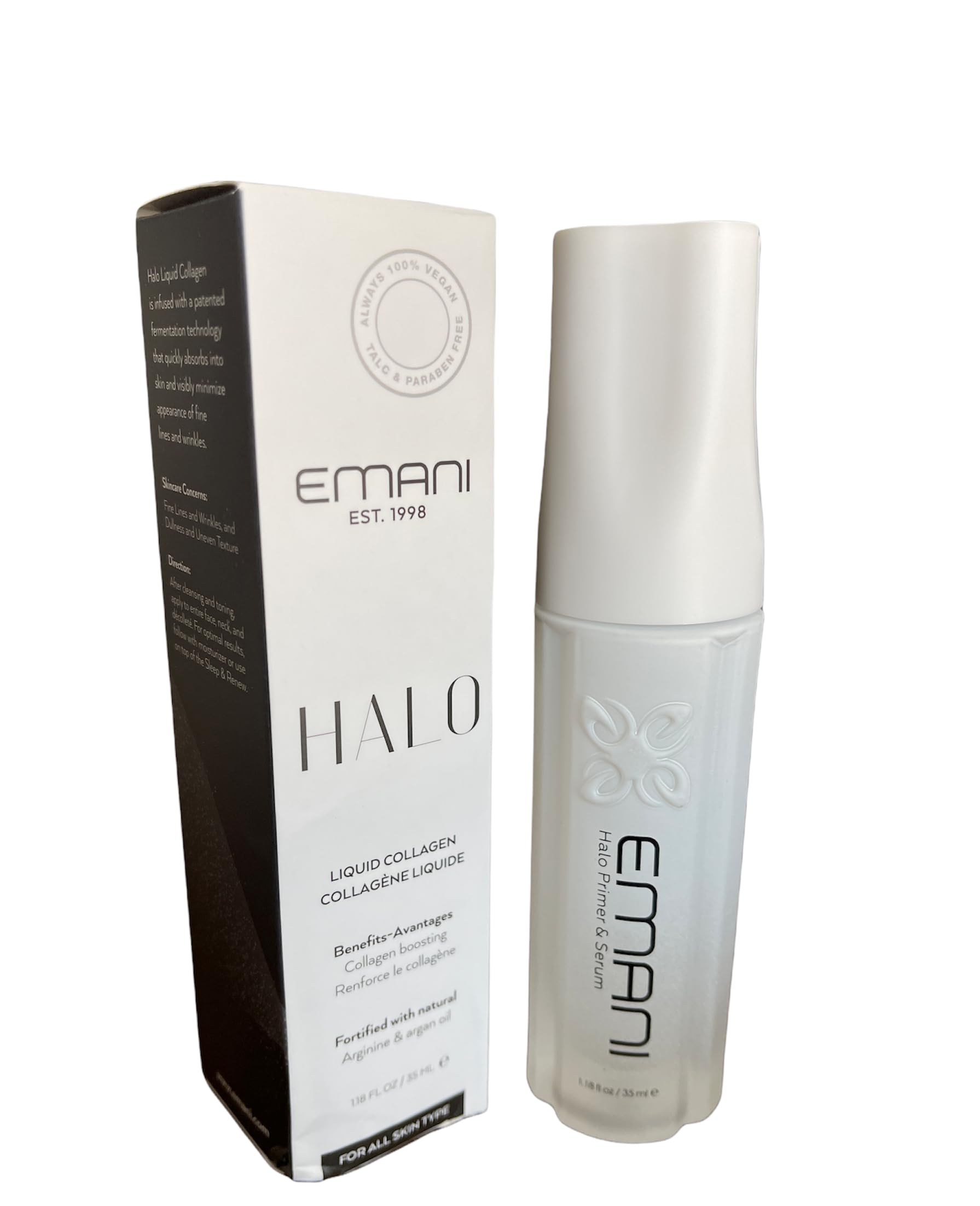 Emani Halo Vegan Liquid Collagen, boosts skin hydration, visibly minimize fine lines and help balance uneven skin tone.35ml - Image 3