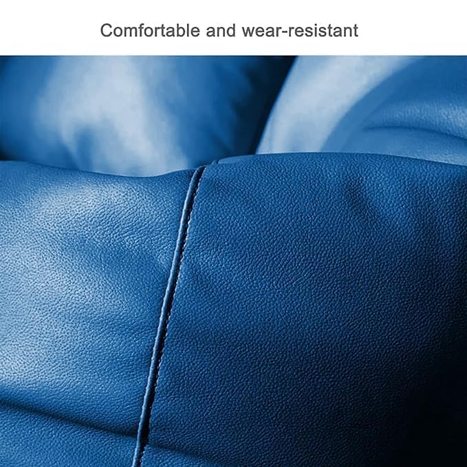 Image of Bean Bag Cover 4XL Without Beans with Footrest and Cushion Lounge Chair Luxury Bean Bag Cover with Footrest Without Beans 4XL (Blue New)