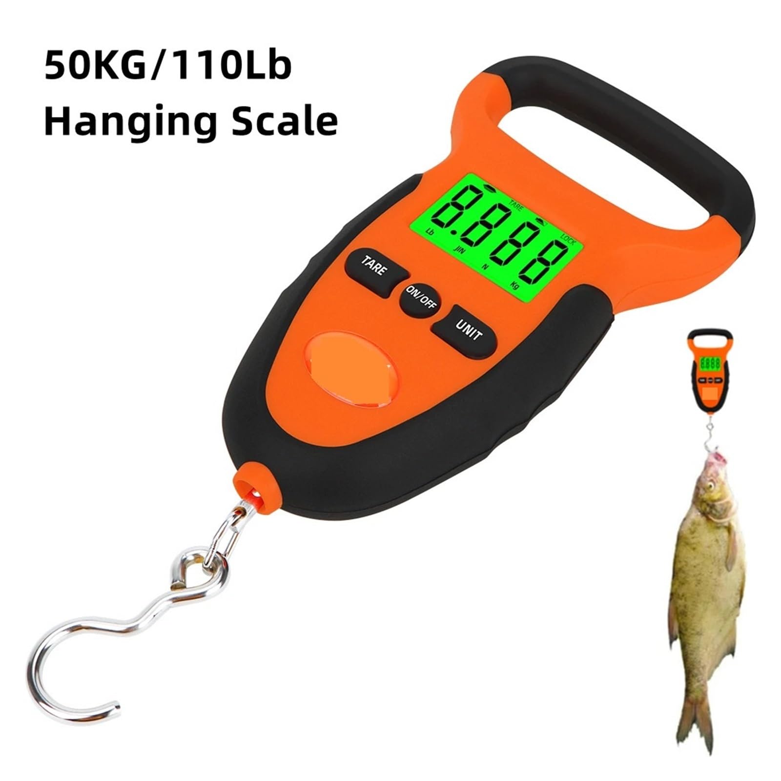 50KG/110Lb LCD Portatile Digitale Bilancia Sospesa Pesca Bagagli Da Viaggio Peso Gancio Gru