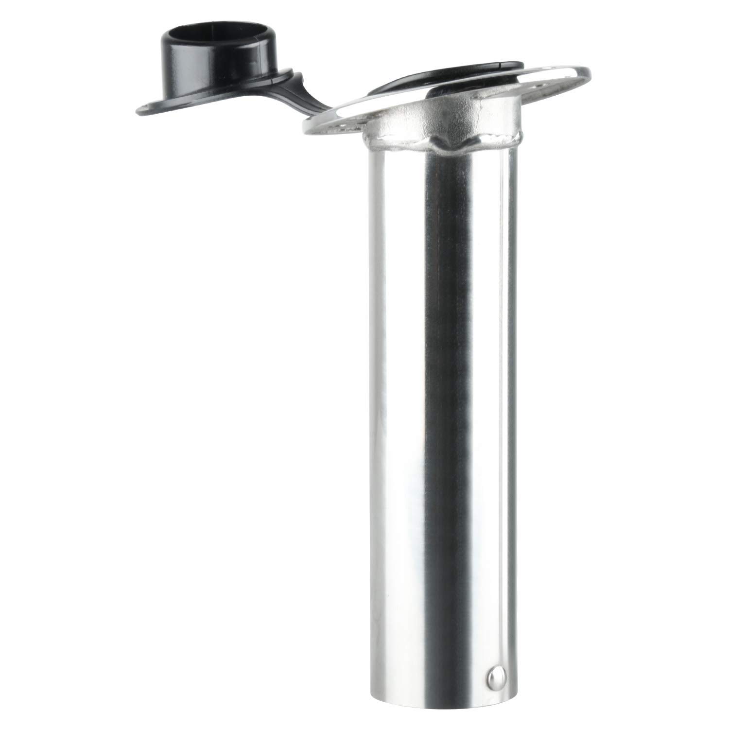 Amarine Made Lot de 2 supports de canne en acier inoxydable résistant aux UV 15 degrés avec capuchon et doublure en PVC noir