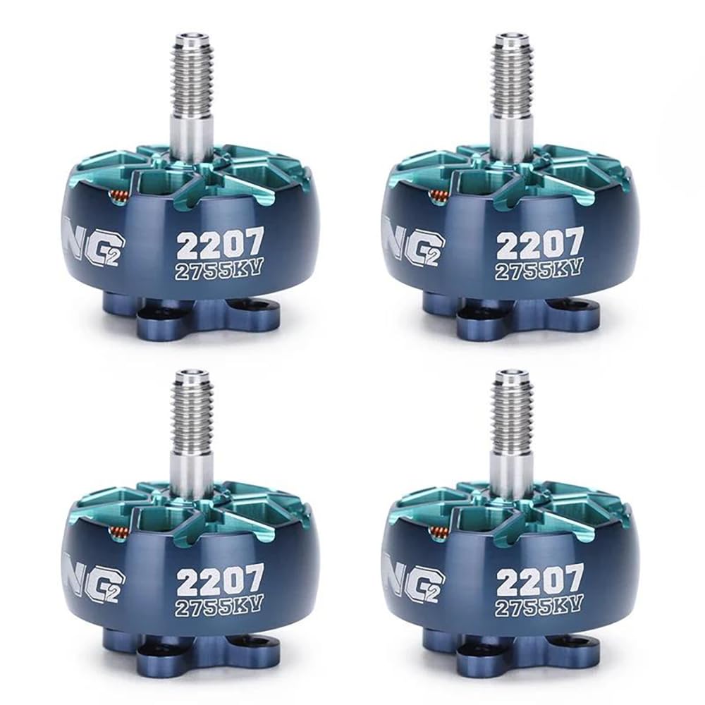 XING2 2207 1855KV 3-6S / 2755KV 3-5S Brushless FPV Motor for IFlight with 5mm Titanium Alloy Shaft for 5.1inch Propeller RC FPV Drones (4pcs 2207 2755kv)