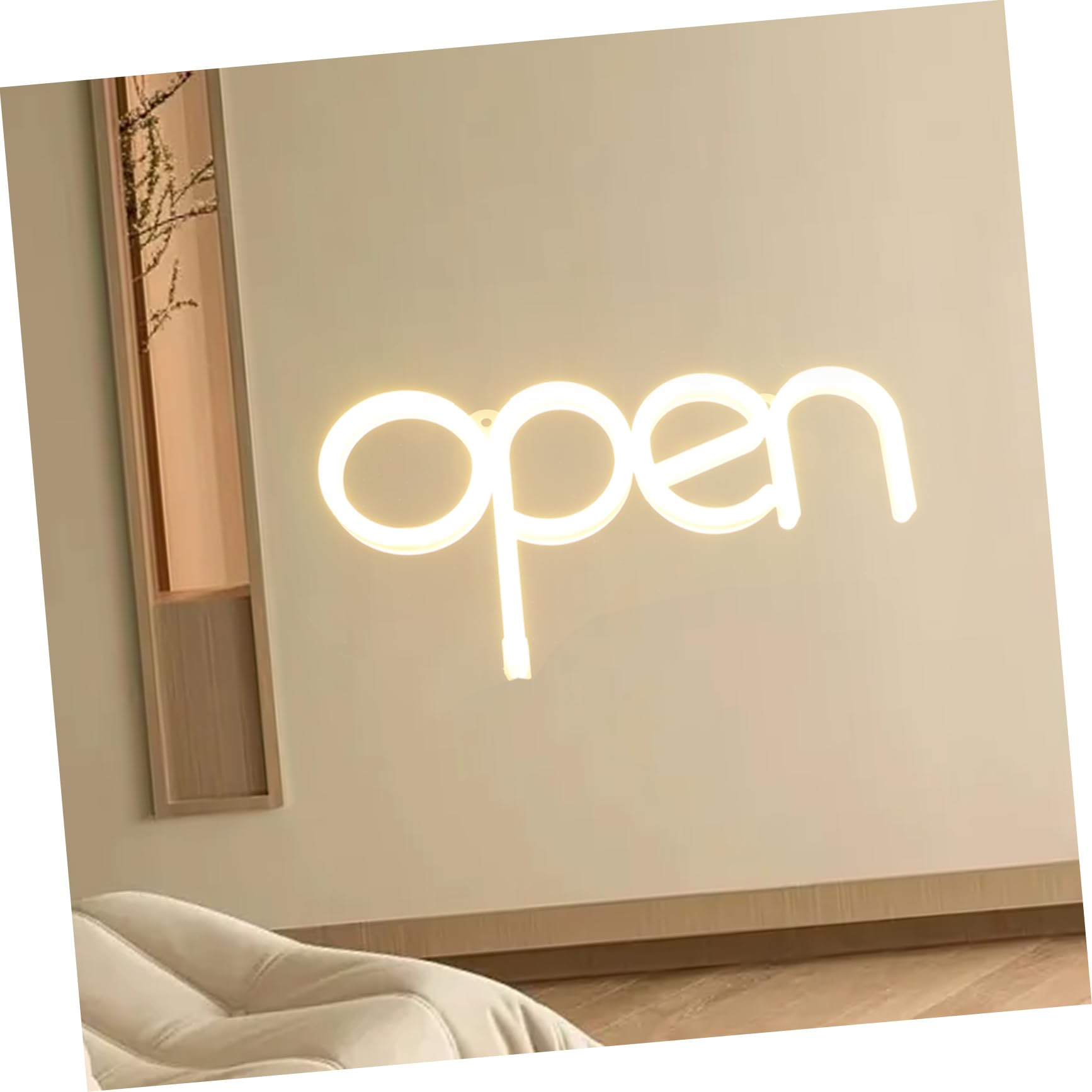 VICASKY Insegna Luminosa LED Aperta da Parete in Pvc Bianco, Ip42