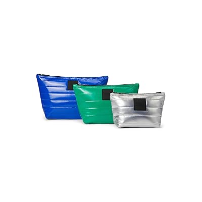 THINK ROYLN Travel Trio Cosmetic Case Cobalt/Kelly/Silver, Polyester