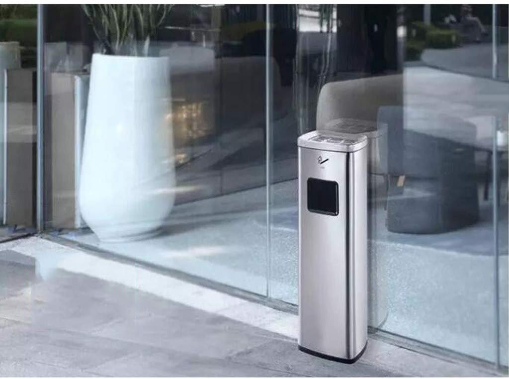 Portable Ashtrays Ashtray Outdoor Floor Standing Ashtray Weight Steel Fire Safe Ashtray Cigarette Disposal with Trash Can Hotel Garden Ashtray Home Table Ash Trays (Color : Black)
