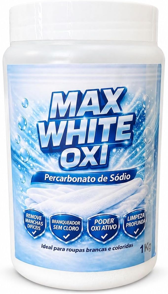 Percarbonato de Sódio 1 kg Oxigênio Ativo Tira Manchas Sem Cloro Alvejante em Pó