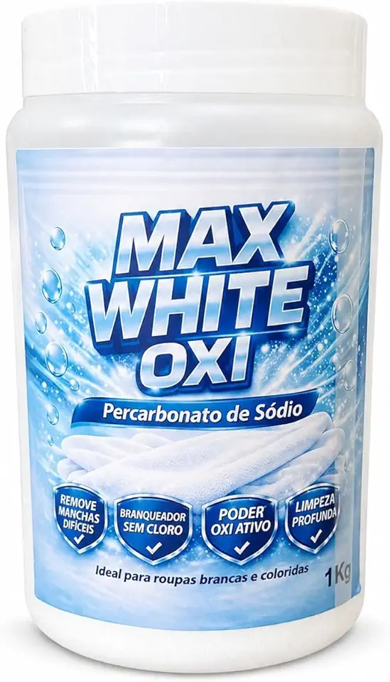 Percarbonato de Sódio 1 kg Oxigênio Ativo Tira Manchas Sem Cloro Alvejante em Pó Branqueador de Roupas para Lavanderia