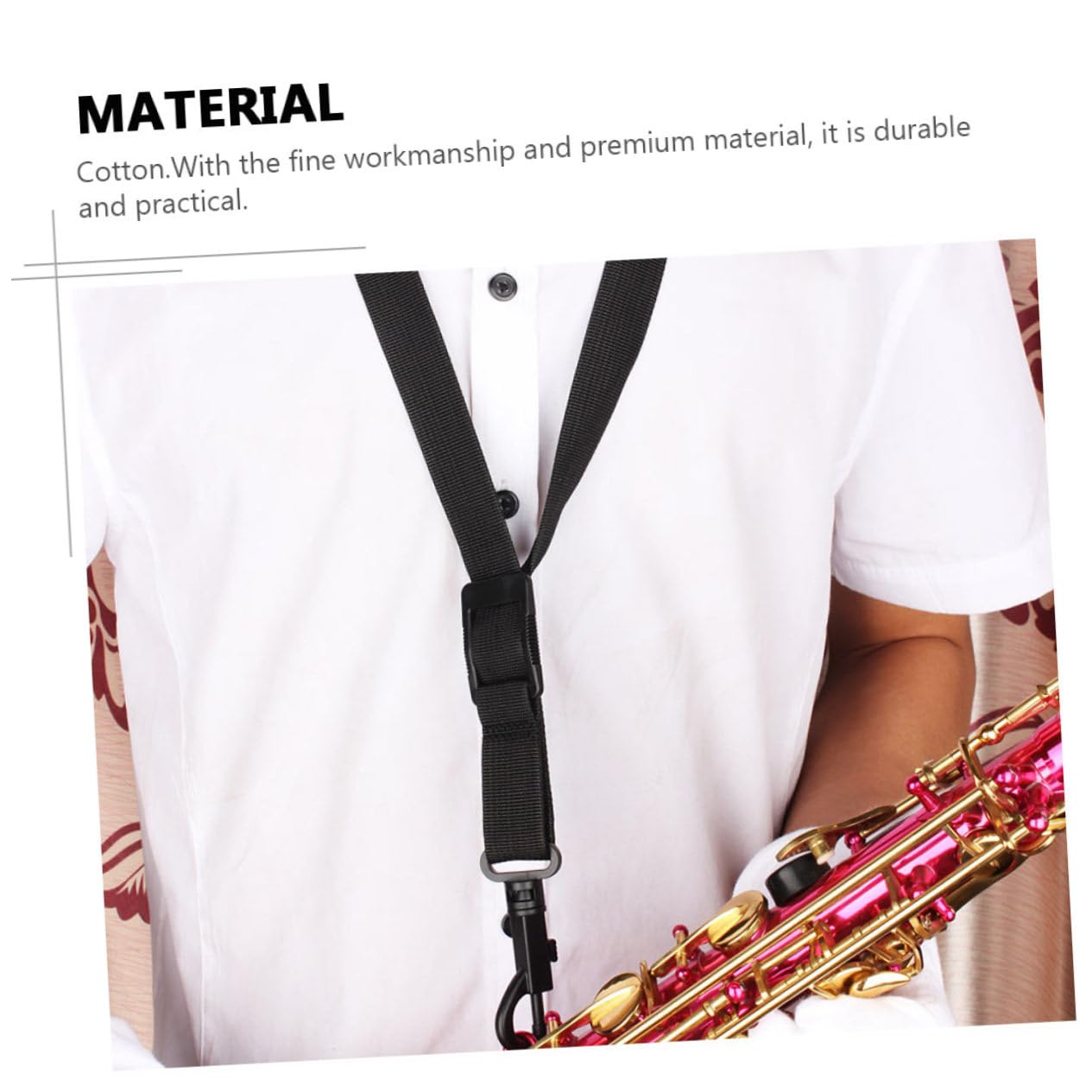 MAGICLULU Sangle de Cou pour Saxophone Alto et Ténor Harnais Créatif Accessoires Sangle de Saxophone Outil Facile à Installer