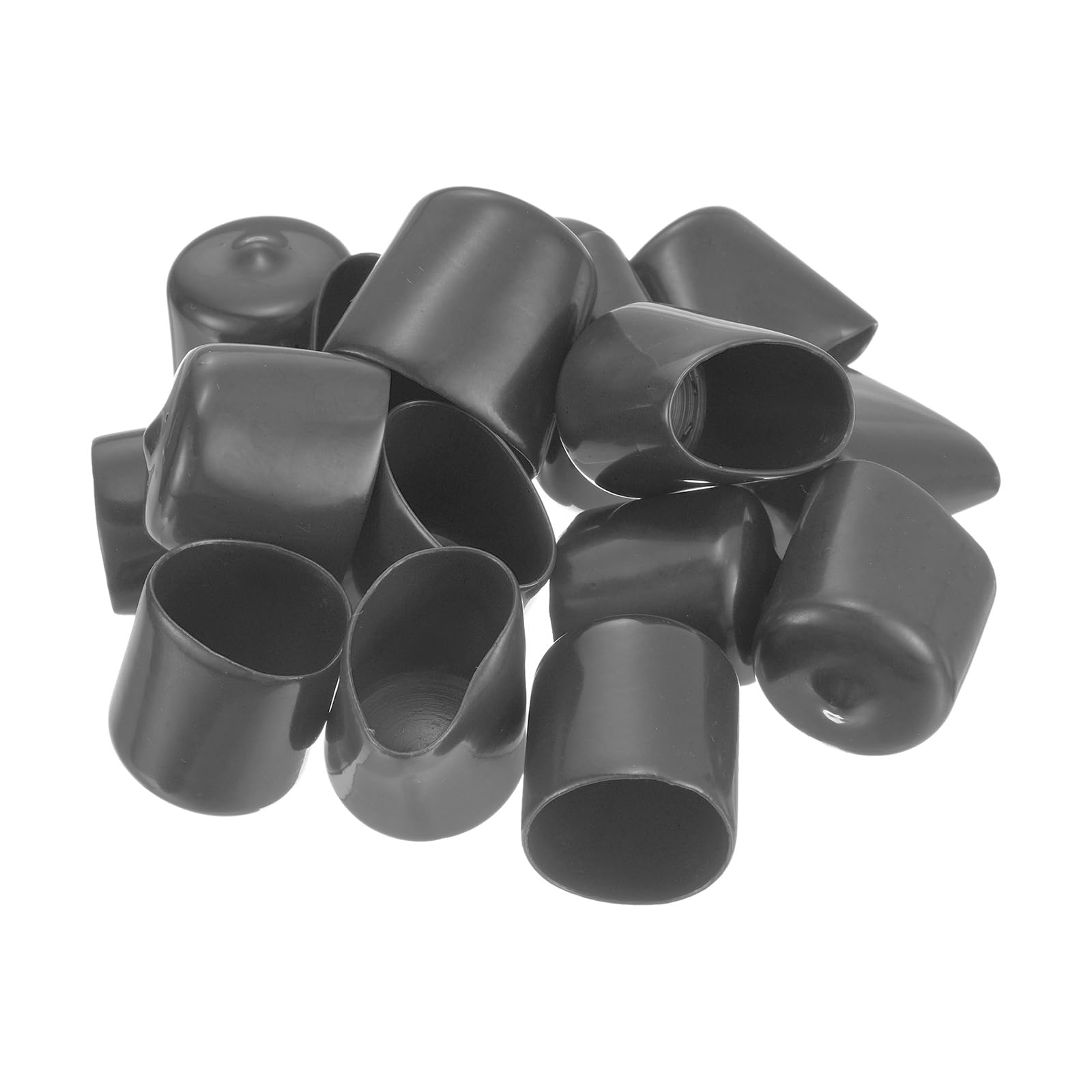 uxcell 50pcs Rubber End Caps 22mm(7/8") ID Vinyl PVC Round Tube Bolt Cap Cover Screw Thread Protectors Dark Grey