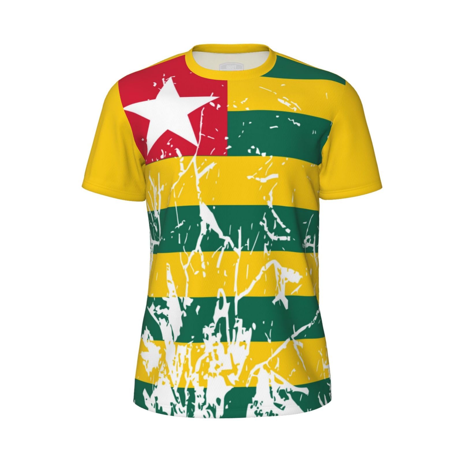DABOYOZHZH Togo Flag Grain (2) Sports Jersey Mesh T-Shirt 3D Print for Running Cycling Soccer Tennis Fitness Climbing Shirts