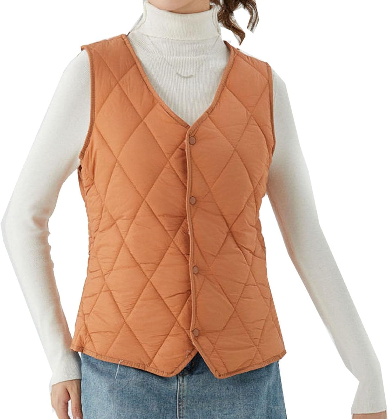 Sale Quilted Vest for Women Lightweight Button up Sleeveless