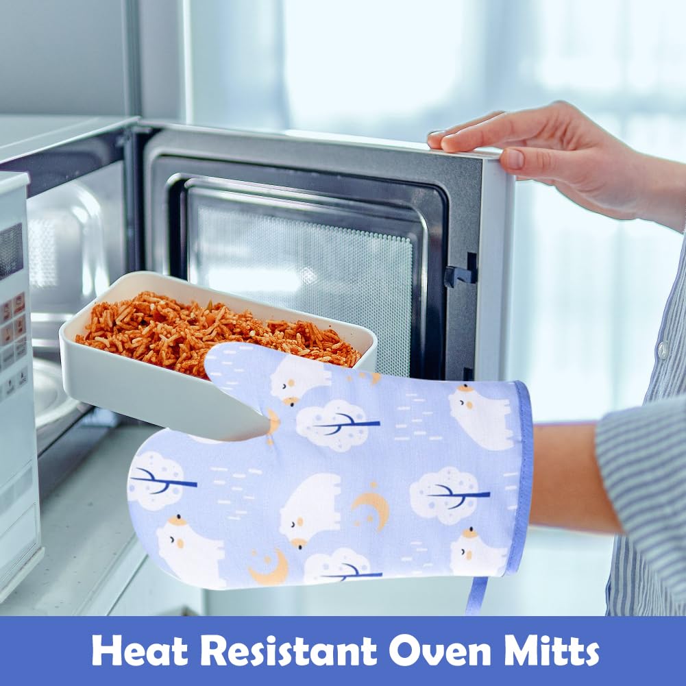 Guanti Forno In Silicone E Cotone - Resistente Al Calore, Con Gancio, 2 Pezzi Gialli - Foto 8