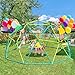 Hapfan 10 ft Climbing Dome Swing Set with Saucer Swing, Jungle Gym for Kids Outdoor Backyard, Supports 800lbs, Easy Asssembly, Rust-Resistant Outdoor Playset for Ages 3-8 8-12