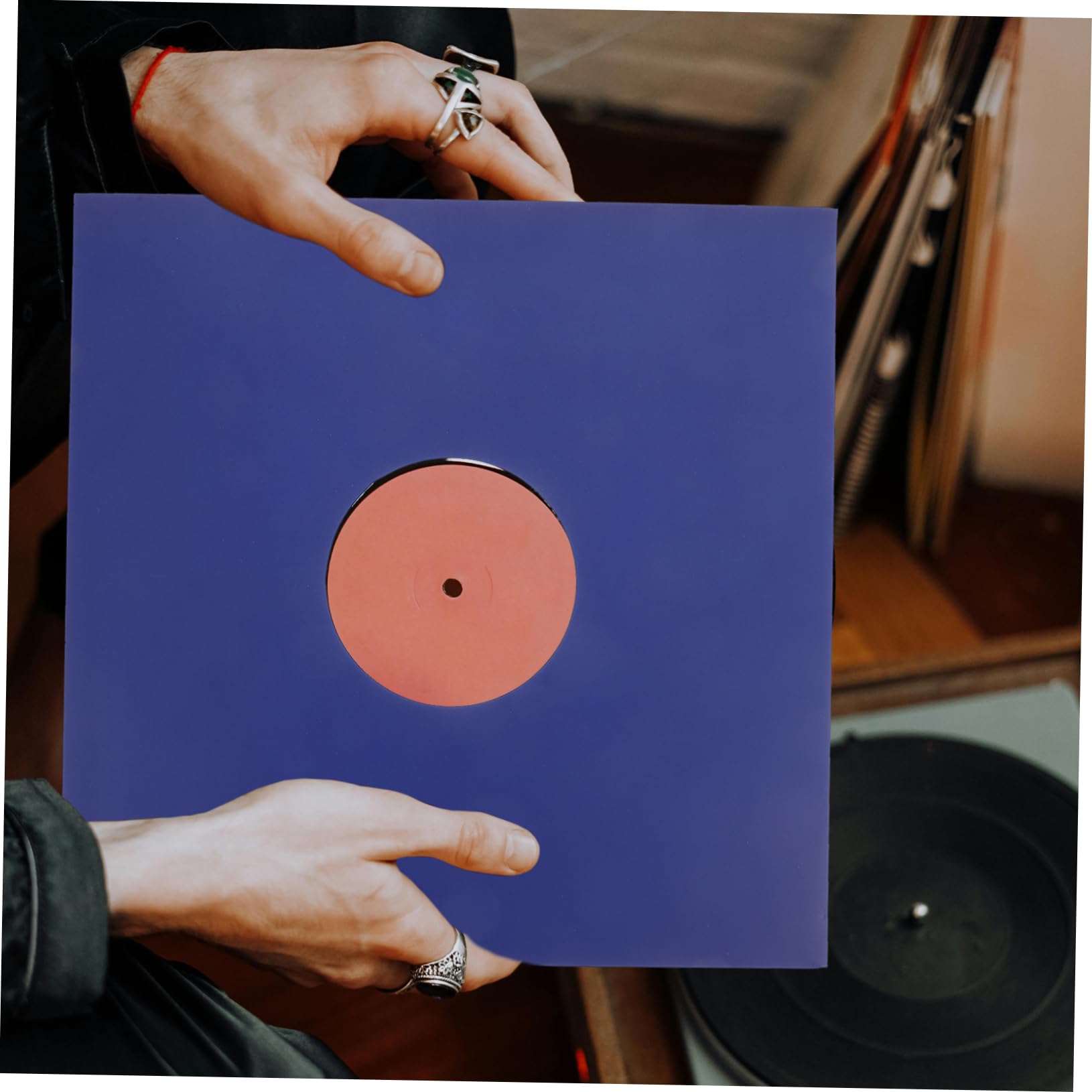 Alasum Busta Protettiva per Dischi in Vinile 12 Pollici in Carta Kraft Blu | Confezione da 10 Pezzi, Copertina Esterna per Dischi, Formato Sostitutivo, Protezione Antipolvere per Album