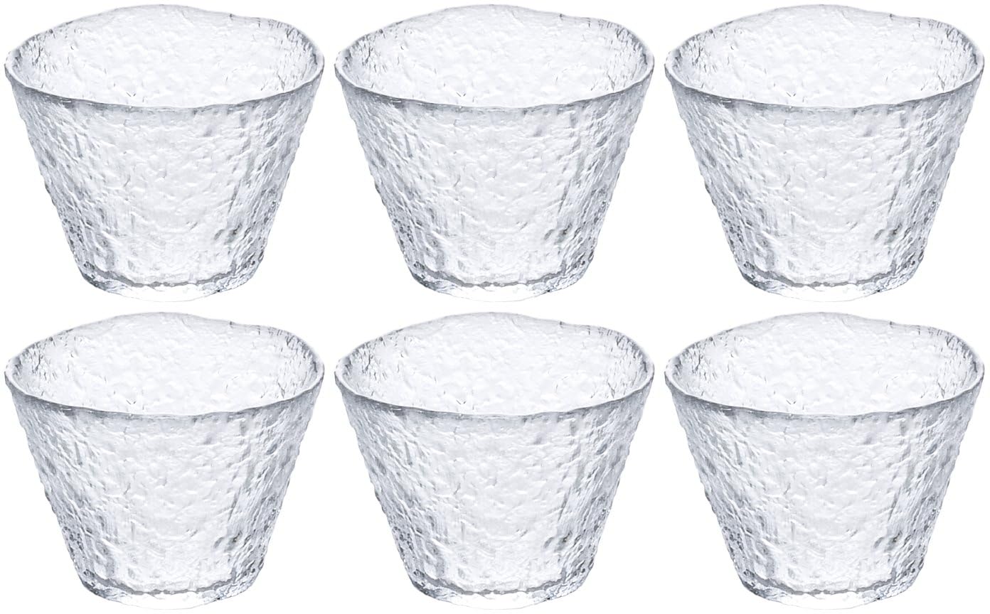 Aderia Tsugaru Vidro First Snow Crystal Glass Cup Set of 6 6.1oz Japan