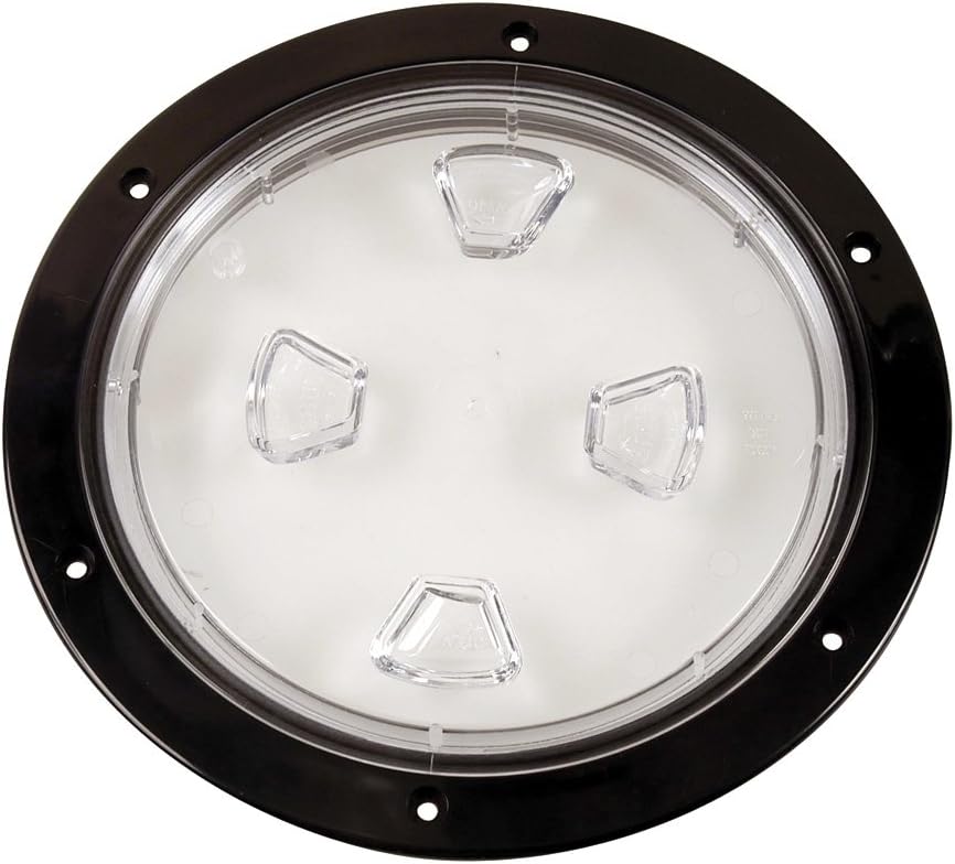 Beckson 8" Clear Center Screw-Out Deck Plate-Black