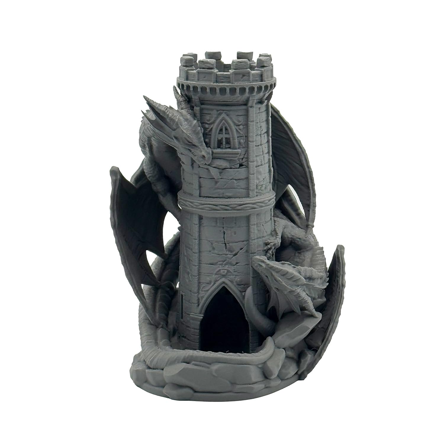 Drachen Würfelturm für Würfel bis 25mm | DND Dragon Dice Tower Made in Germany | Tabletop Rollenspiel Pen & Paper DSA Fantasy Deko | unbemalt zum Bemalen | Geschenkidee Spielleiter