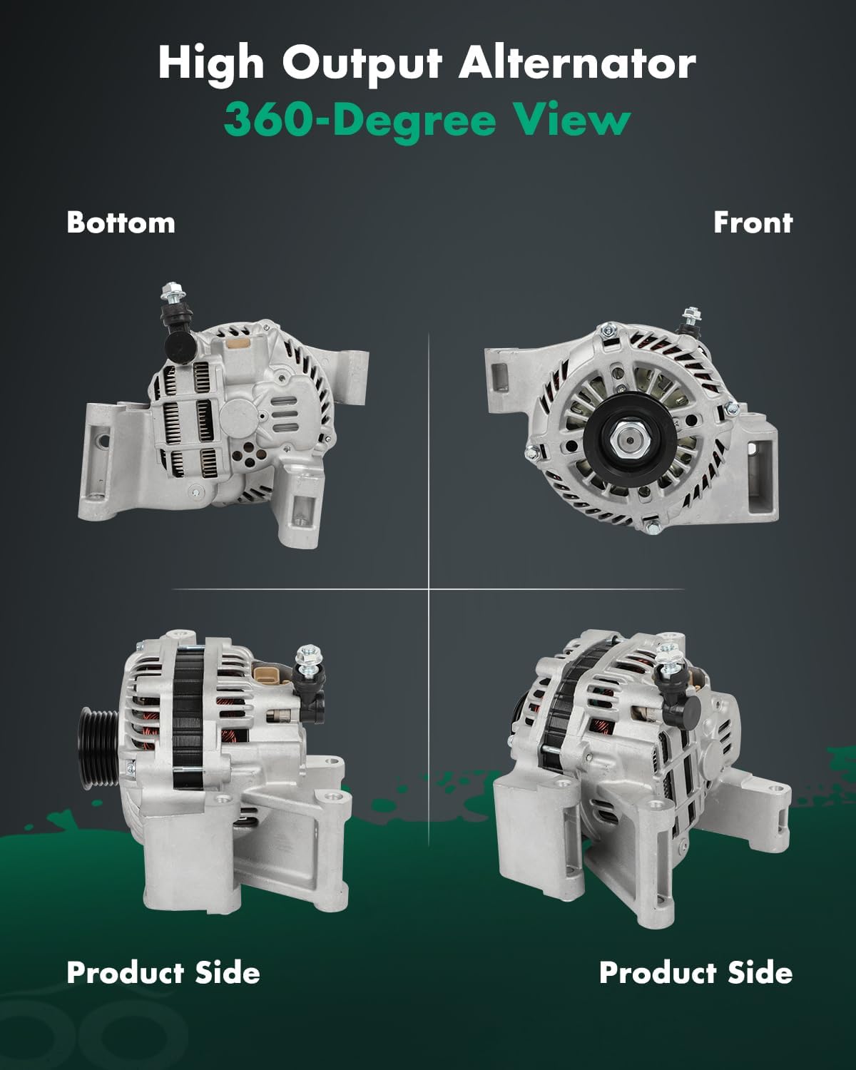 SCITOO Alternator Fits for Mazda 3 2004-2009 L4 2.0L 2.3L, Mazda 5 2006-2007 L4 2.3L - 12V 90Amp CW 6-Groove Pulley, Replace OEM 11008 LF1F18300 A003TG1391 A3TG4791