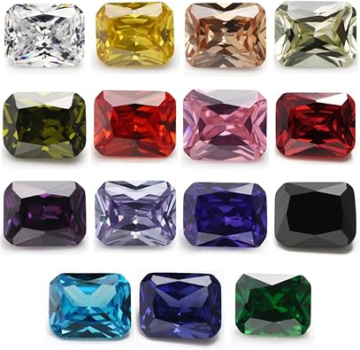 5A Octangle Cut Loose Cubic Zirconia Stones Mix 15 Colors CZ Stone Synthetic Gemstone for Jewelry Making