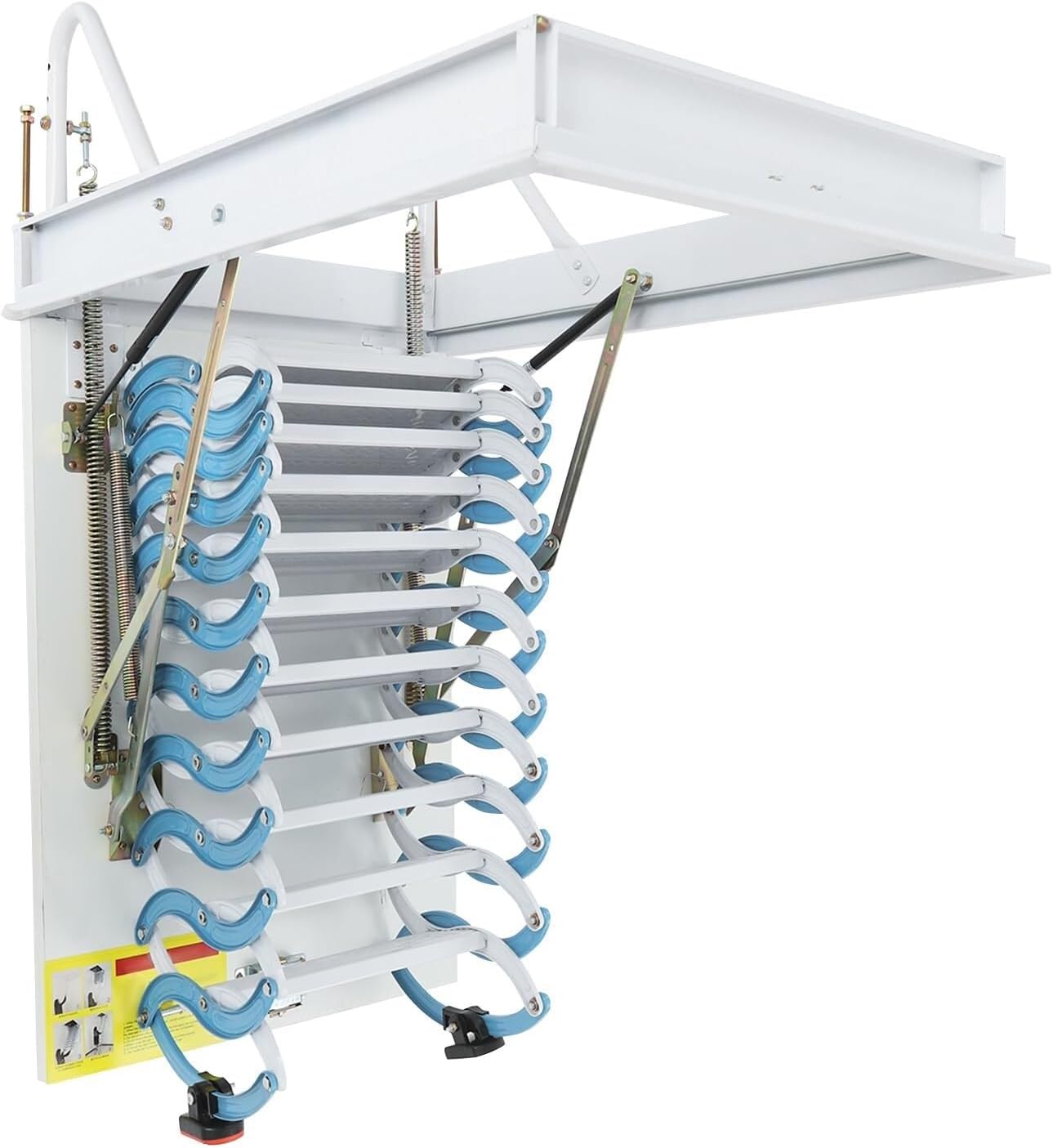 attic ladders 12 Steps Ceiling Ladders Retractable Stair Folding Ceiling Loft Ladder Extension Steps Staircase for Home(80 * 120cm)