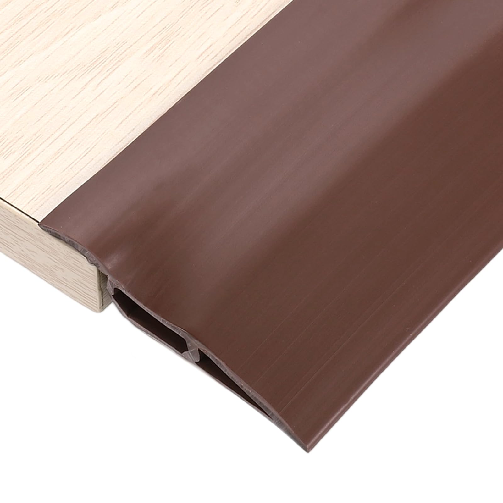 sourcing map 3.28Ft x 2.8" x 0.71" Floor Transition Strip, Self Adhesive Carpet Edge Strip, Vinyl Gap Cover, Laminate Edge Trim for Uneven Surfaces from 1/2" to 9/16", Coffee