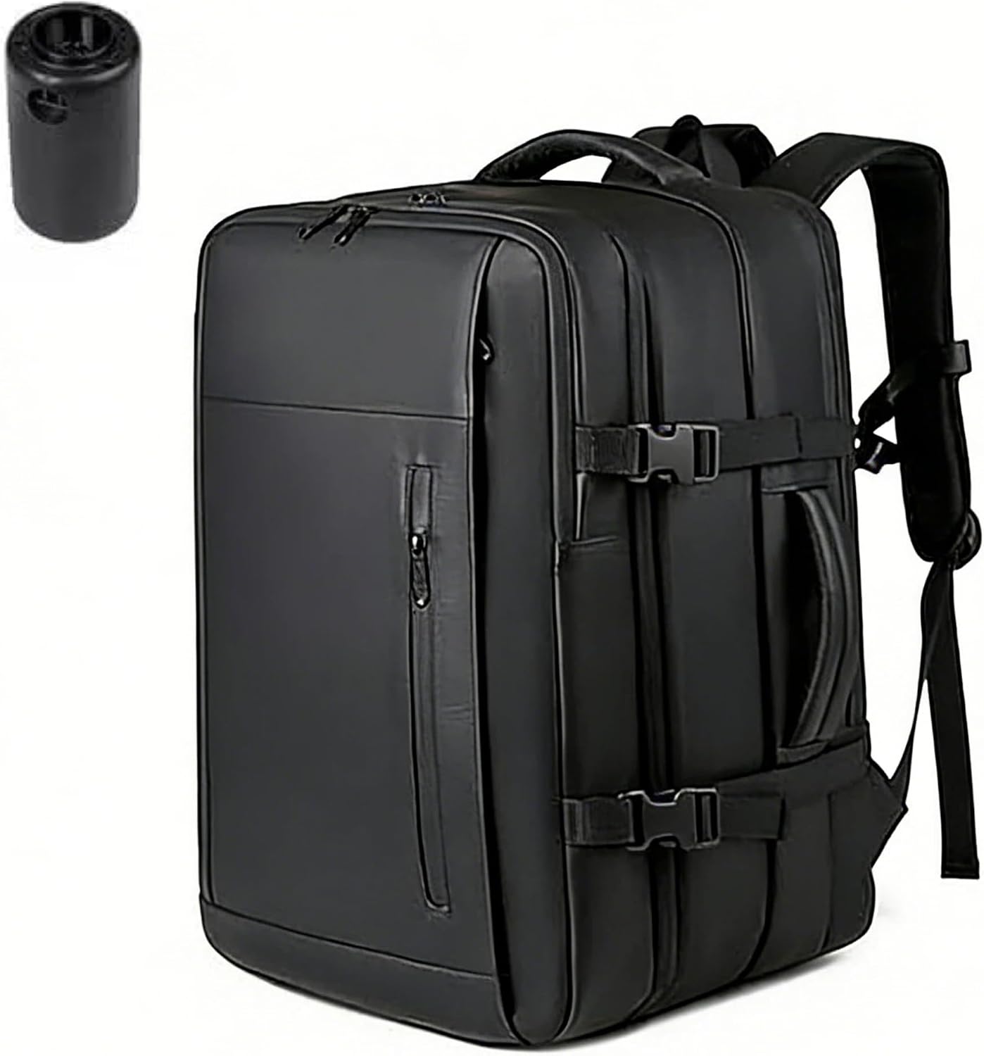 HoldOneLight Expandable Vacuum Compression Travel Backpack with Pump - Vacpack Water Resistant 56-75L Capacity Fits 16 Laptops Ideal for Travel Camping and Commuter