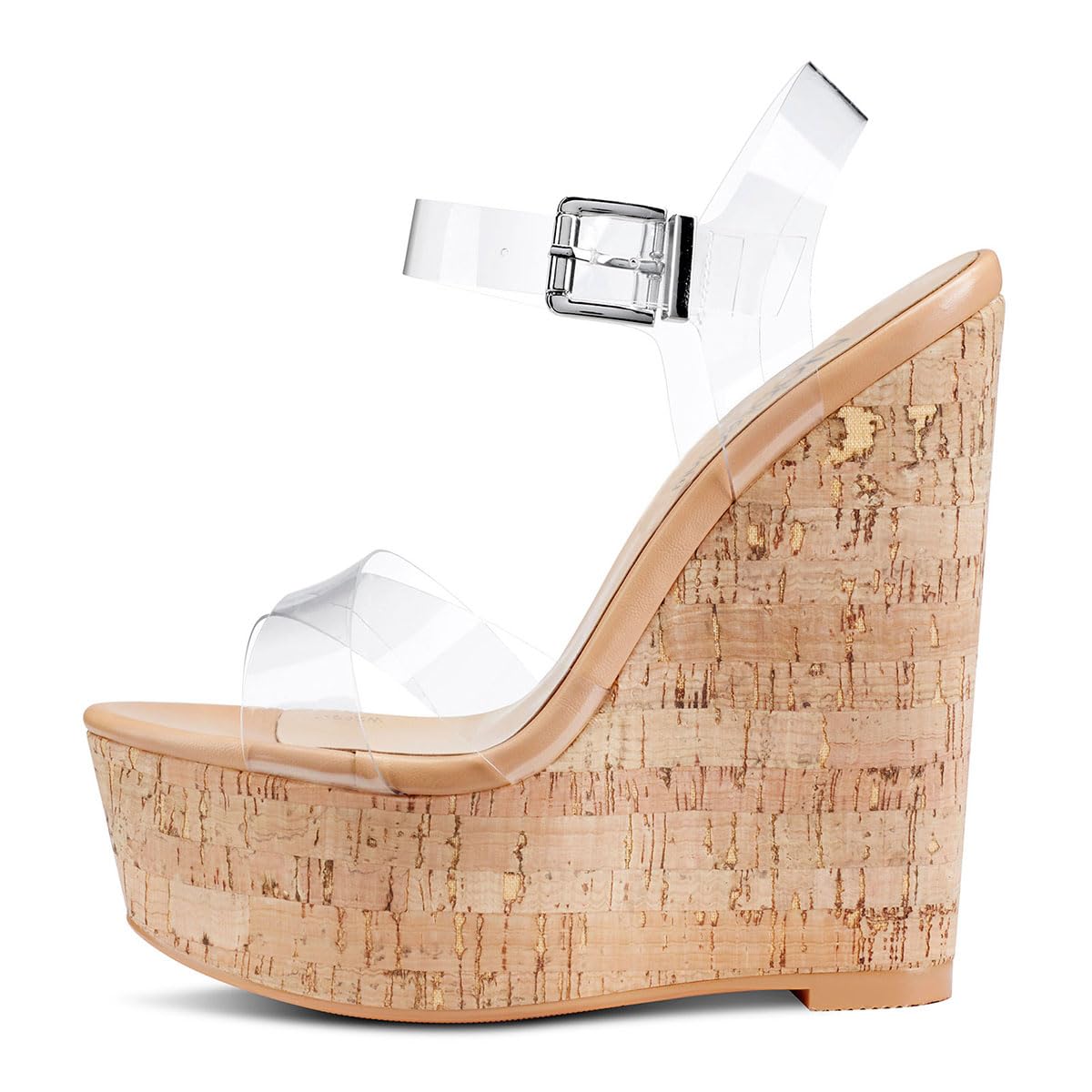 NobleOnly Zapatos de Tacón Mujer Cuña Sandalias Moda Slingback Plataforma 16CM Wedge High Heels