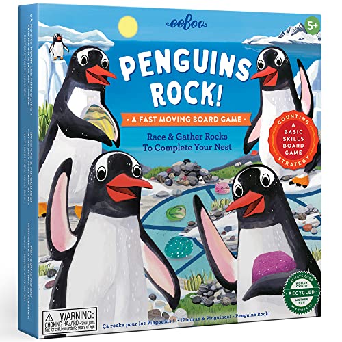 eeBoo Penguins Rock Board Game, 1 EA