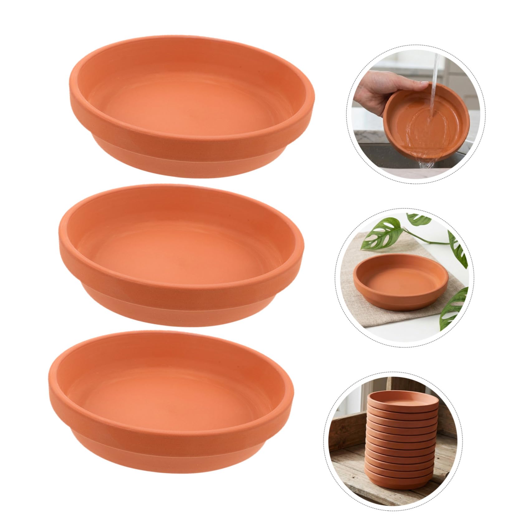 TOPBATHY 12 Piezas Platillo Redondo de Terracota 11, 4cm