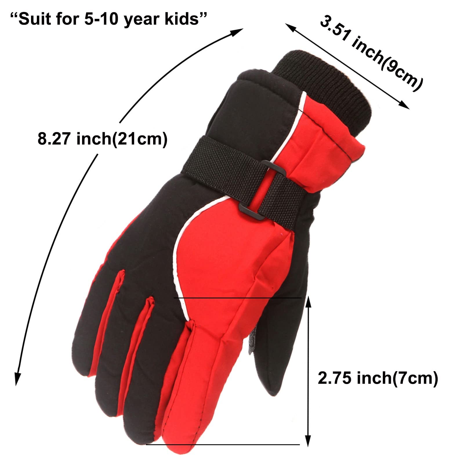 Guanti Da Sci Impermeabili Per Bambini 3-6 Anni, A Tema Pesce, Caldi E Antivento Per Neve E Ciclismo