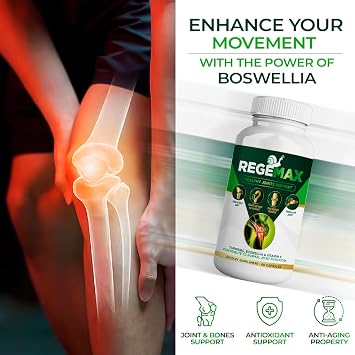 REGEMAX Joint Formula for Mobility & Flexibility, Daily Wellness Supplement, with Snail Protein, Boswellia Serrata & Turmeric, General Health, 60 Capsules (3 Pack)