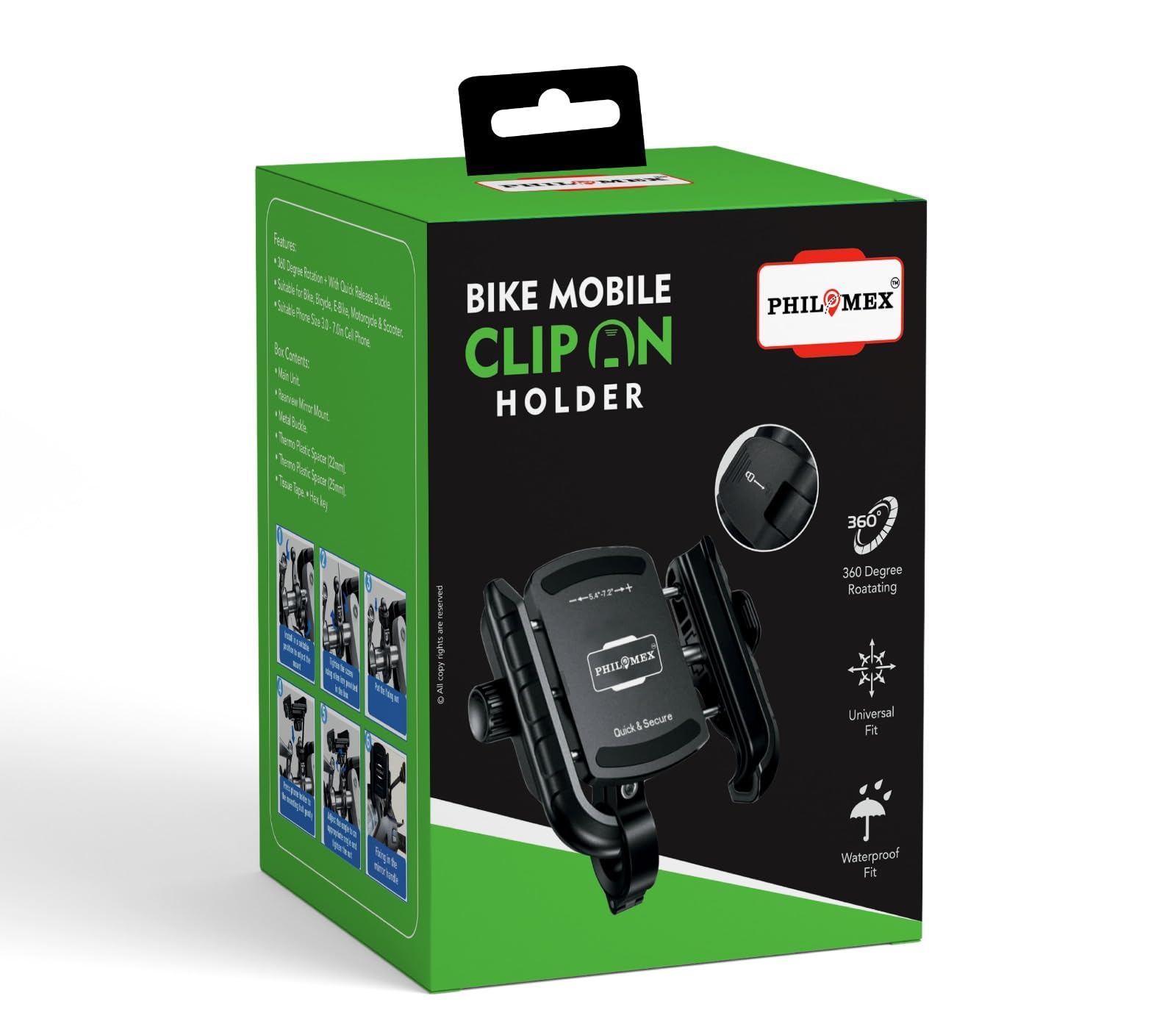 Anti Vibration Damper with Quick Release 360° Rotation Waterproof Bike/Motorcycle/Scooter Mobile Phone Holder, Stand, Mount Ideal for Maps and GPS Navigation — Amazon image 7