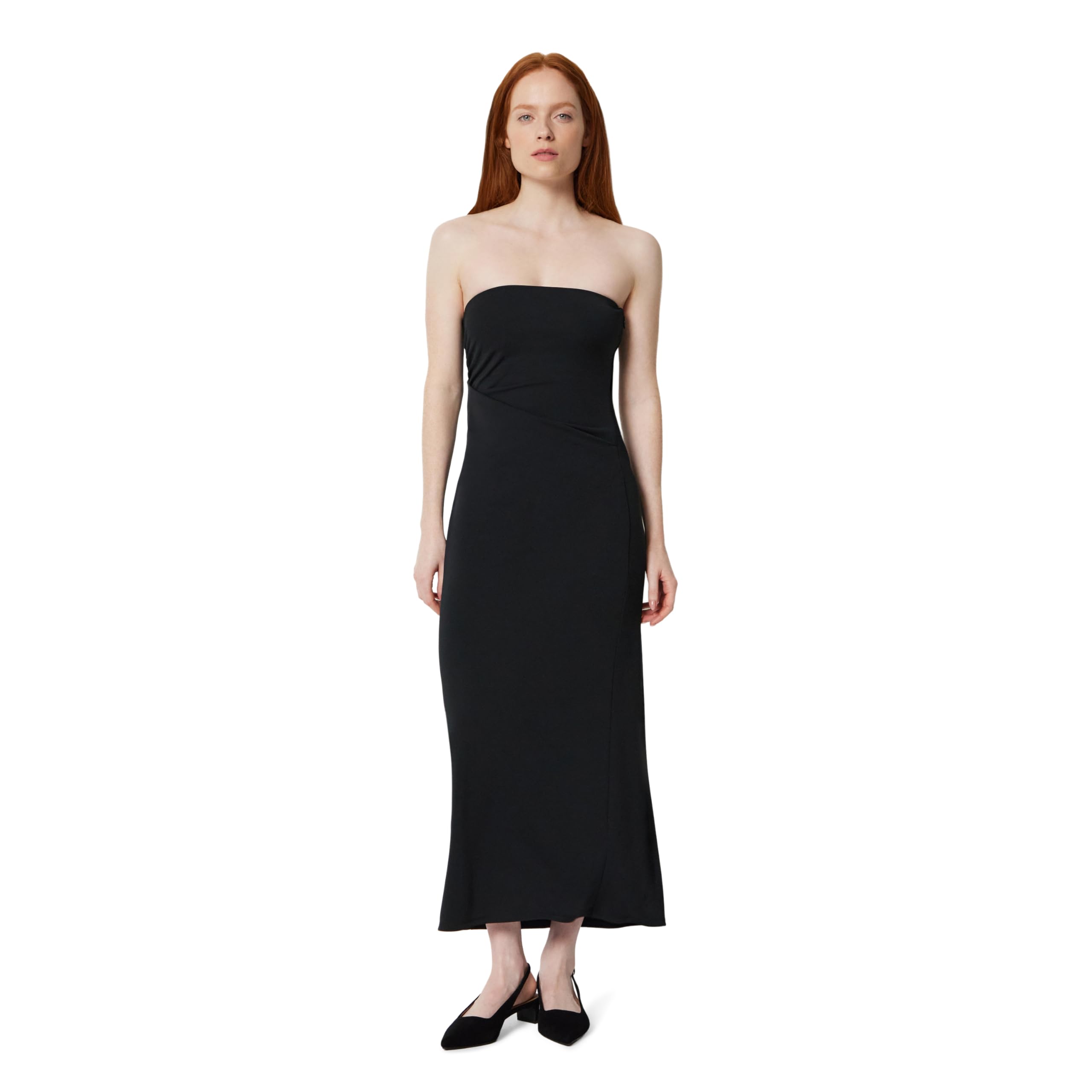 Amazon Essentials Women's Slim-Fit Matte Jersey Strapless Maxi Dress, Black, XX-Large