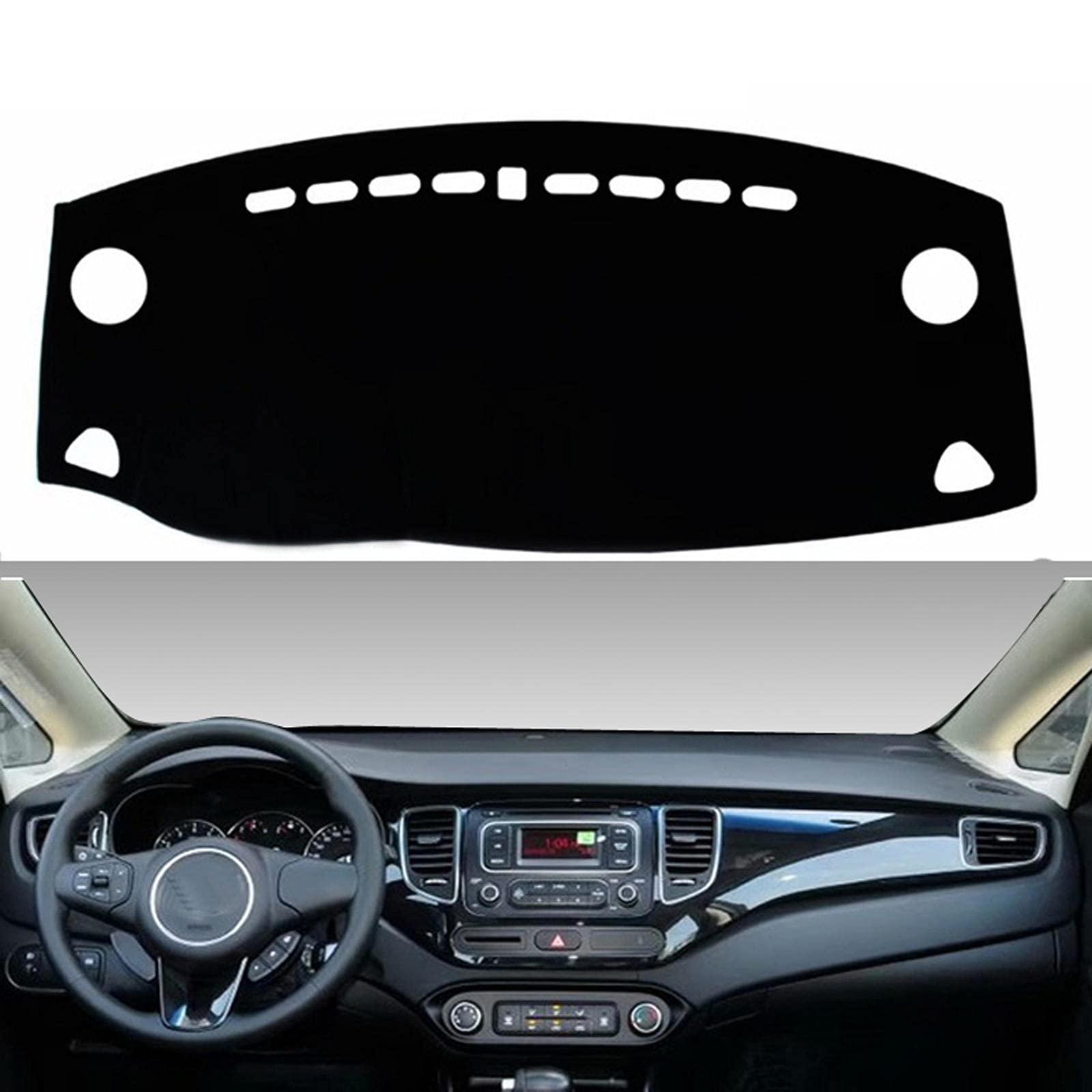 Cubiertas para salpicadero Interior del Coche Cubierta para salpicadero Alfombrilla Antideslizante Anti-UV Compatible con Kia Carens Rondo 2013-2019