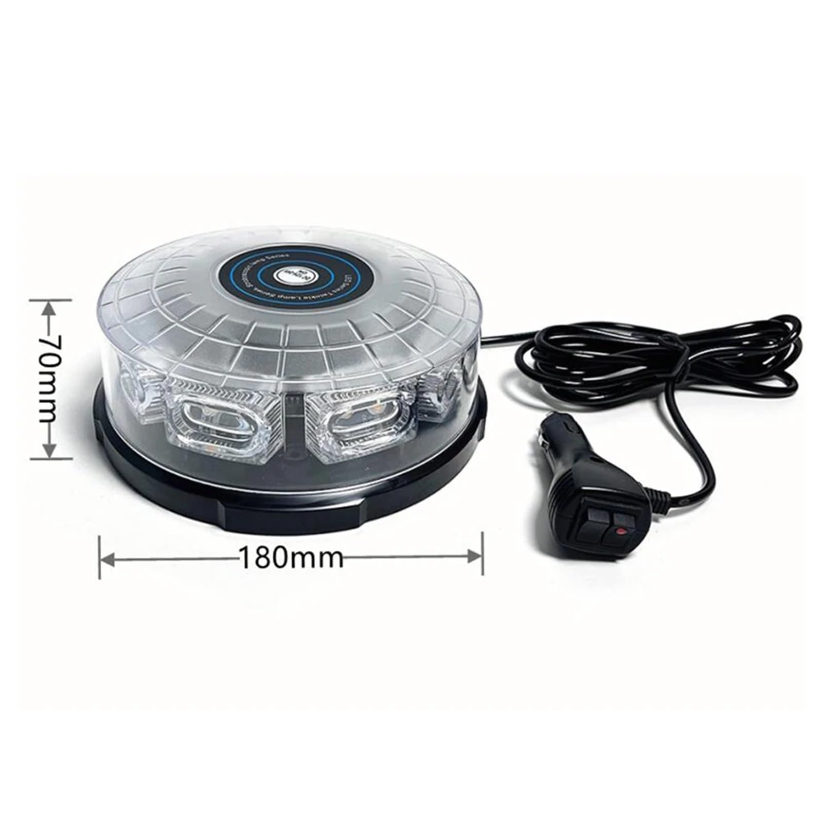 Luz de advertencia LED ámbar for techo de coche, lámpara de señal estroboscópica for vehículo, luces de emergencia de policía, baliza con montaje magnético de 12/24V