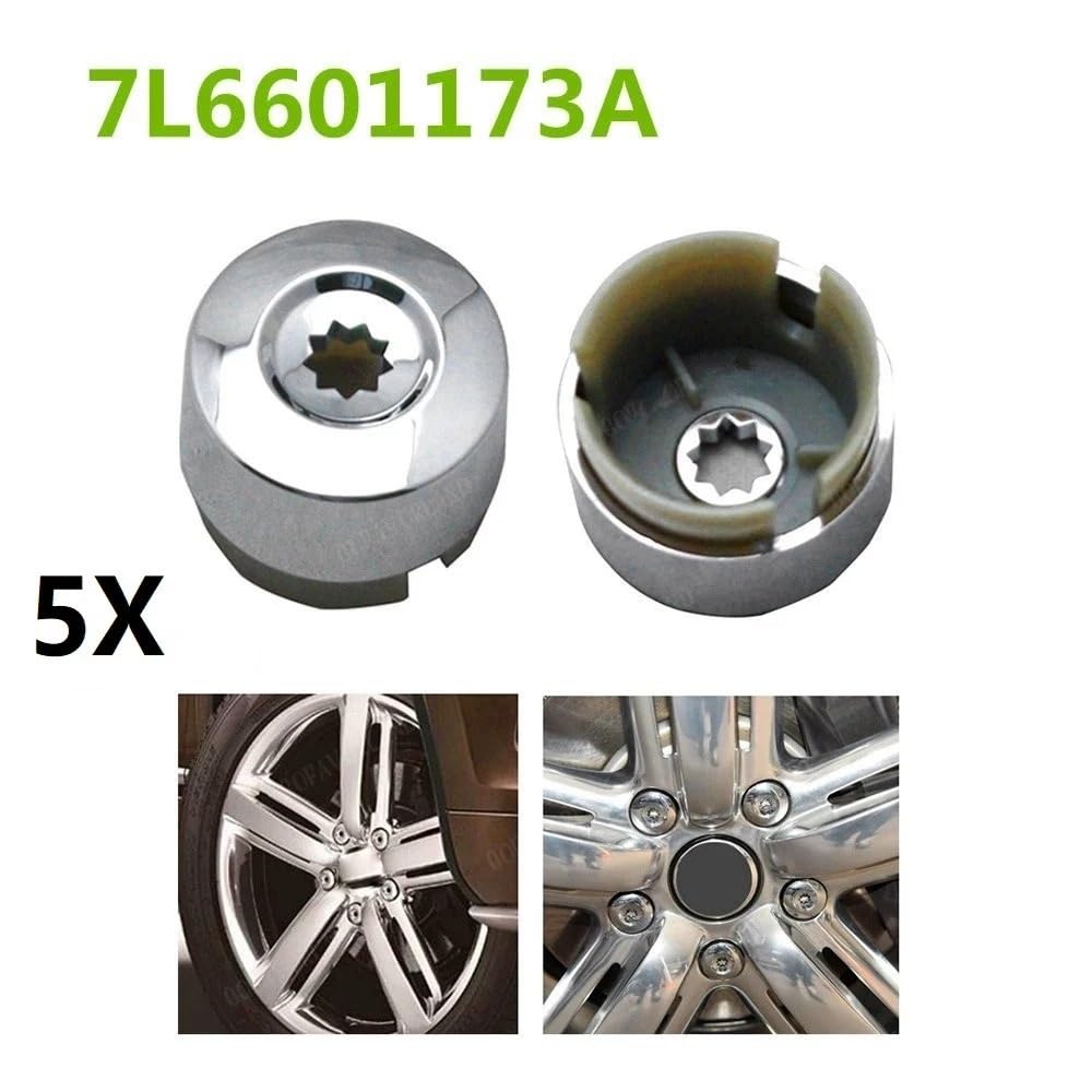 bulón de rueda Para VW Para Touareg 2004-2017 | 7L6 601 173A 2ZZ 7L6601173A 5Pcs Cromado Volante Perno rueda Tuerca Tapon Cubierta