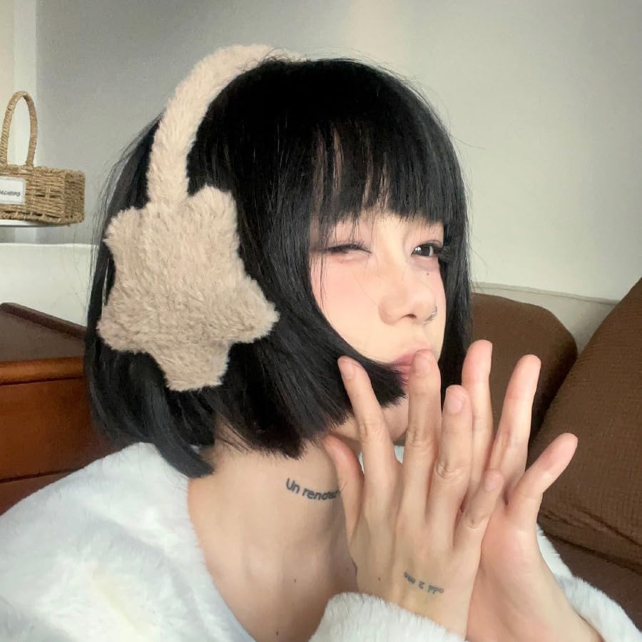 Cute star pattern warm ear cushions, ski ear warmers, warm soft plush ear cushions, outdoor soccer ear protectors - Image 5