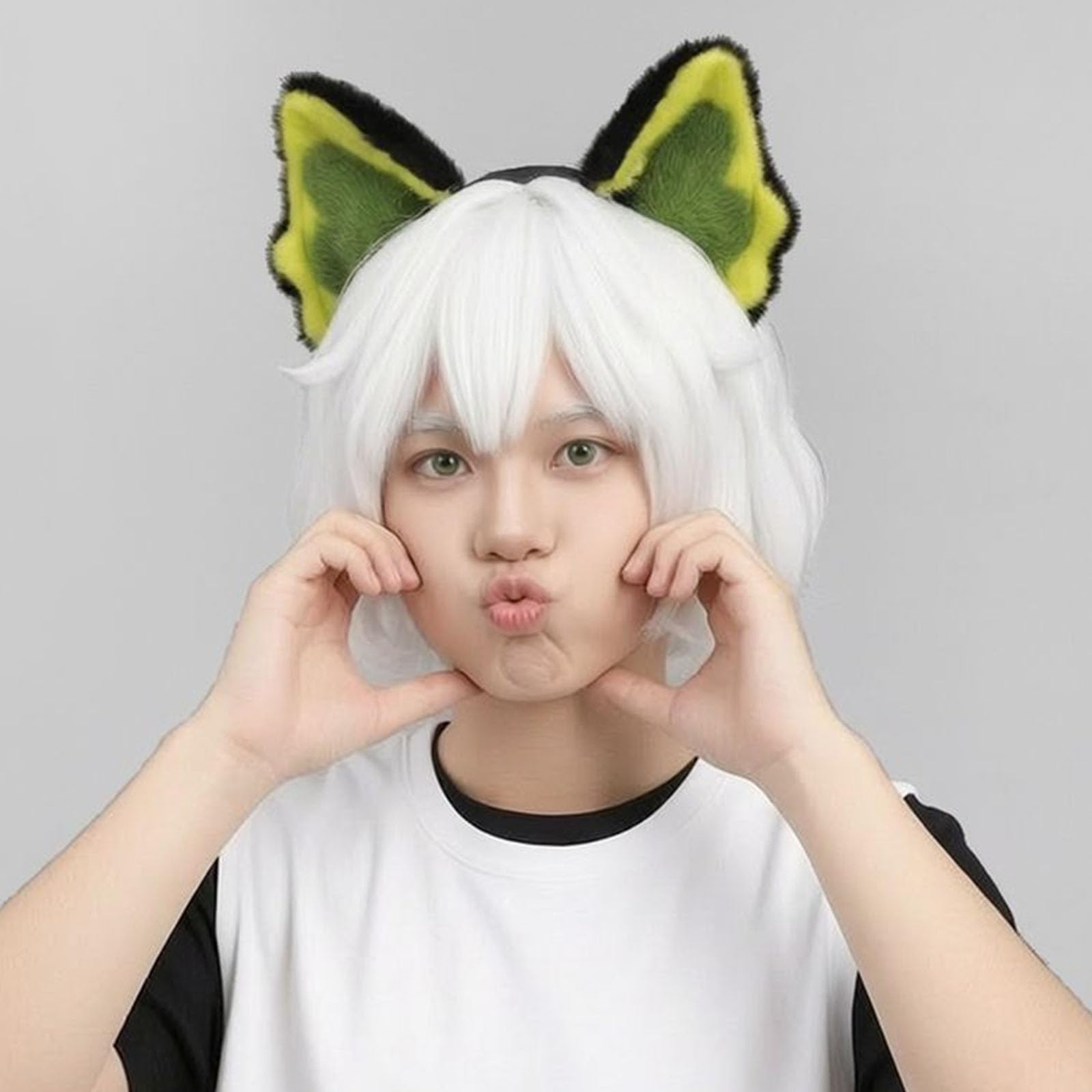 Diadema de orejas de gatito para niñas, orejas dinámicas para cosplay, disfraces, máscaras, Halloween, cosplay, fiesta, orejas de movimiento interactivo