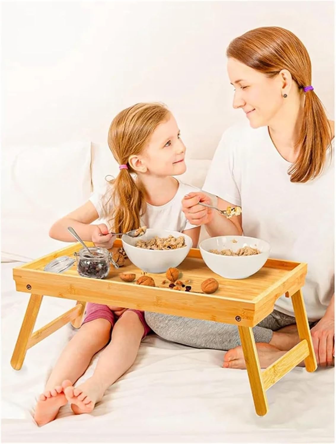 Bed Trays for Sofa with Foldable Legs, Breakfast Eating,Working Table, Laptop Snack Desk